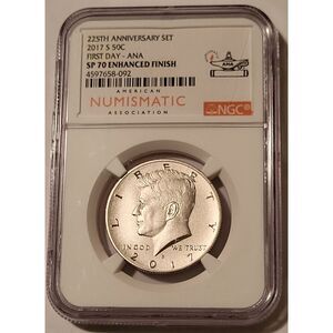 NGC 2017 S Kennedy Half Dollar Enhanced SP70 FDI ANA